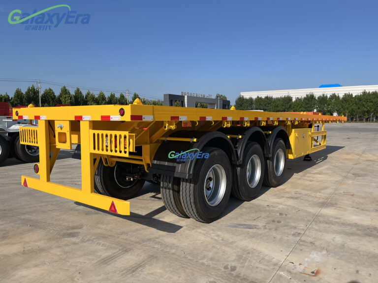 3 axle 40 ton flatbed semi trailer for heavy equipment haulage