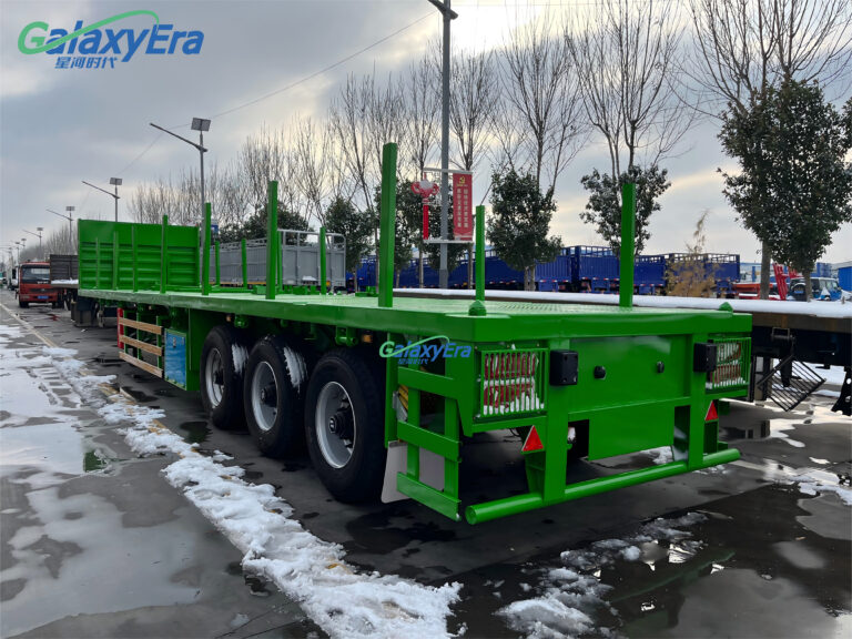 45ft flatbed trailer for heavy loads – 3 axles, steel deck